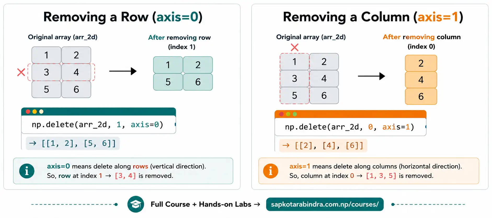NumPy Delete Example