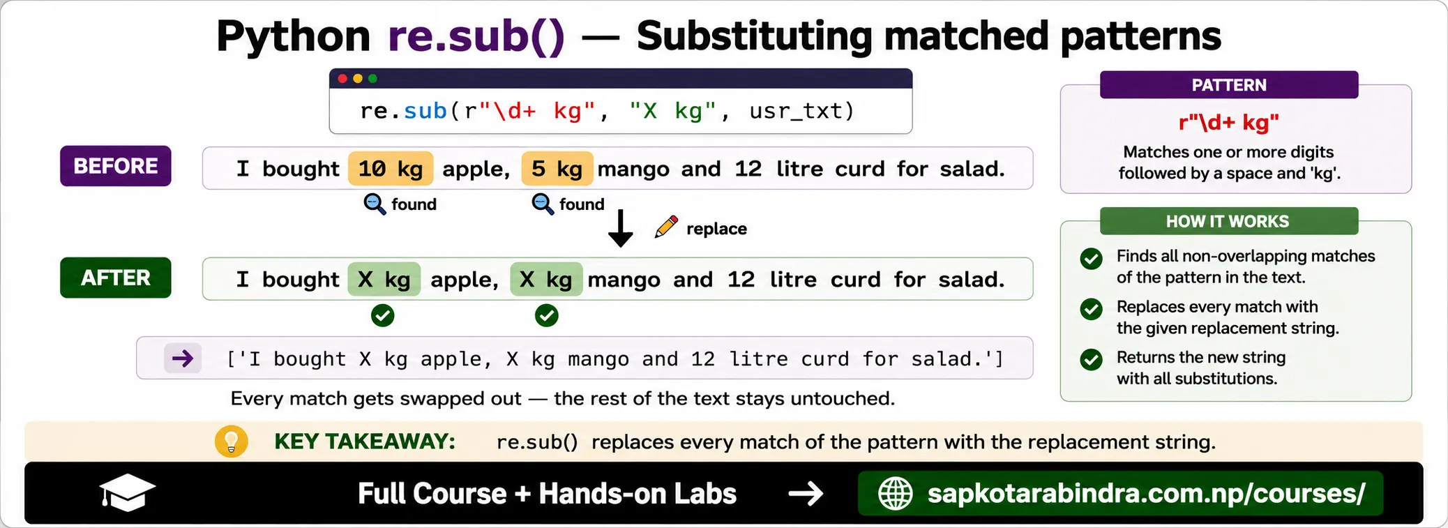 Python Regex: sub function