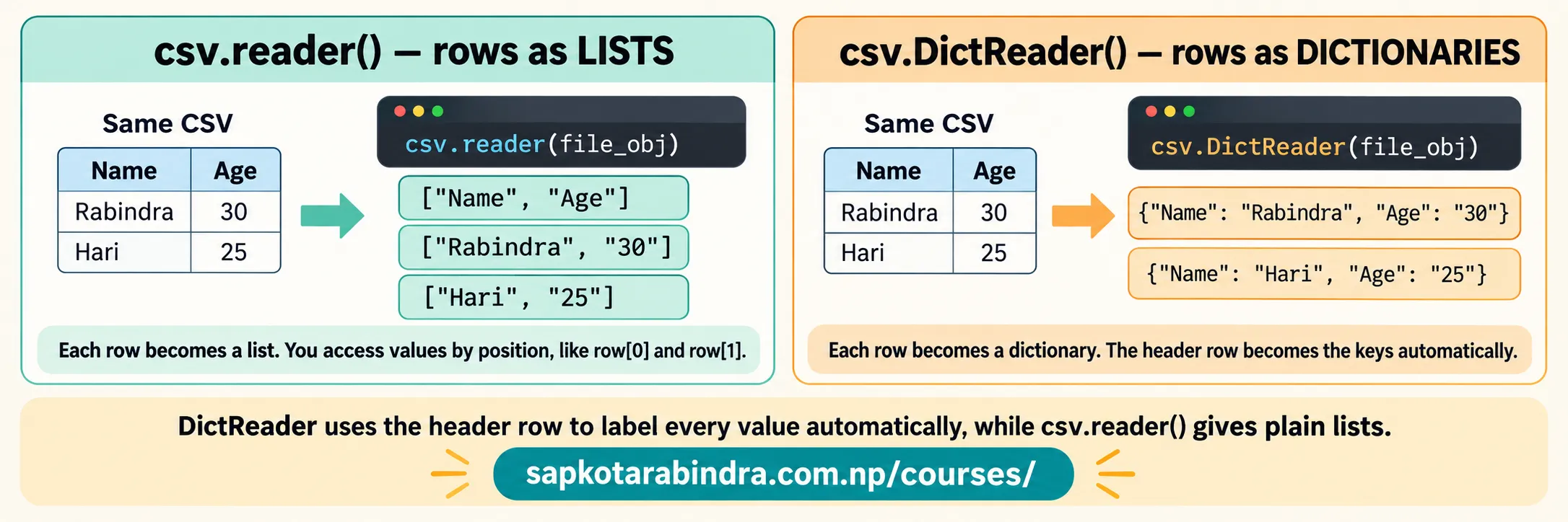 CSV Reader vs DictReader